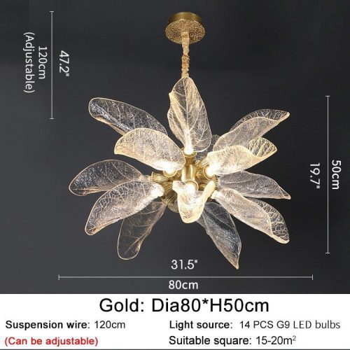 MIRODEMI Irsina Creative LED Chandelier Shape Leaf for Kitchen Scheme