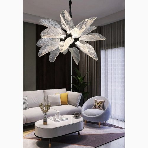 MIRODEMI® Irsina | Creative LED Chandelier in the Shape of Leaf for Living Room, Kitchen