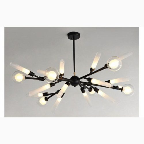 MIRODEMI Isernia Modern Led Chandelier Black for Living Room Bedroom