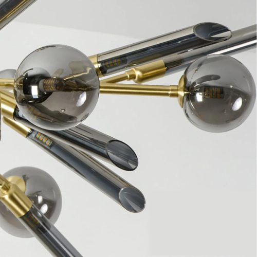 MIRODEMI Isernia Modern Led Chandelier Gold Gray Details