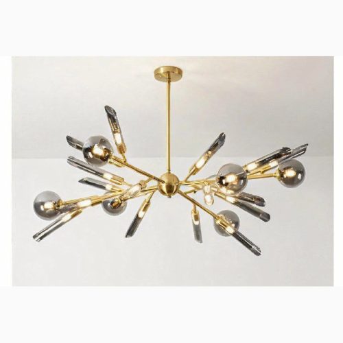 MIRODEMI Isernia Modern Led Chandelier Gold Gray for Living Room Bedroom