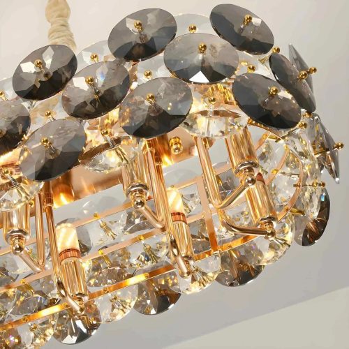 MIRODEMI Isola Elite Lux Smoky Gray Cognac Crystal Chandelier