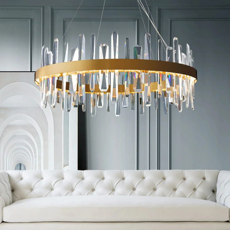 MIRODEMI Jodoigne Gold Crystal Chandelier