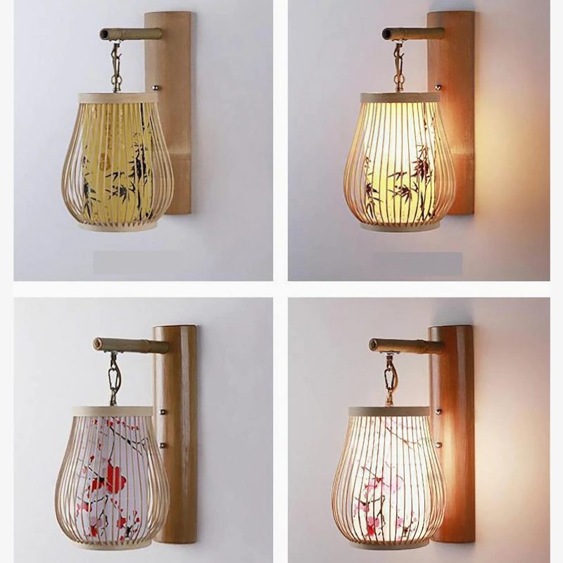 MIRODEMI Jona Luxury Japanese Bamboo Wall Lamp