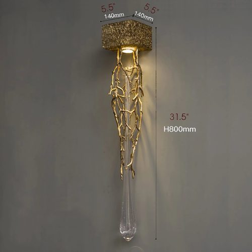 MIRODEMI Jumilla LED Copper Crystal Wall Sconce