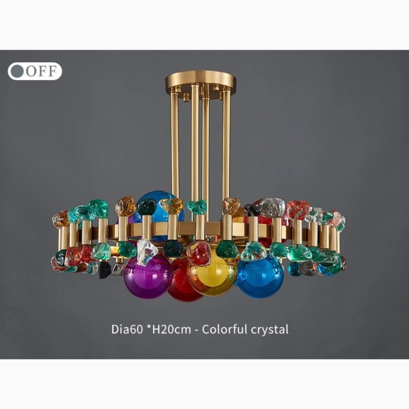 MIRODEMI Kloten Luxury Drum Colorful Crystal Chandelier