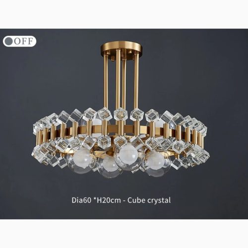 MIRODEMI Kloten Modern Drum Clear Crystal Light Fixture