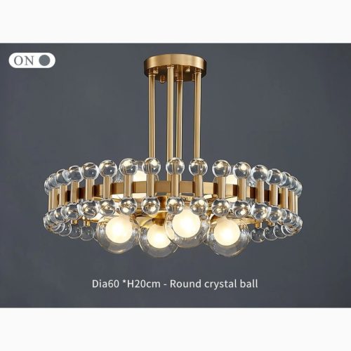 MIRODEMI® Kloten | Modern Drum Clear Crystal Chandelier for Kitchen