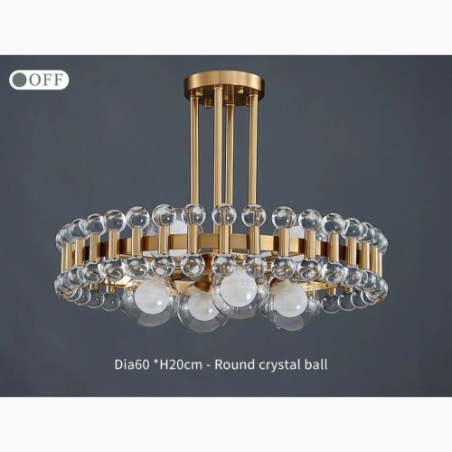 MIRODEMI Kloten Modern Round White Crystal Chandelier