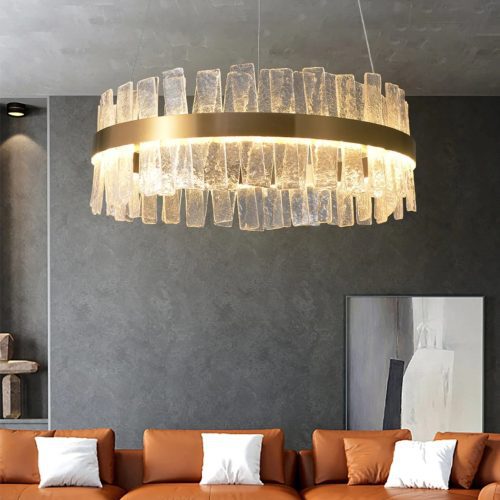 MIRODEMI Kortrijk Round Gold Led Chandelier