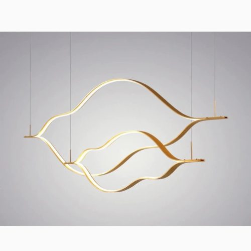 MIRODEMI® Küssnacht | Creative Gold Wave Chandelier for Kitchen