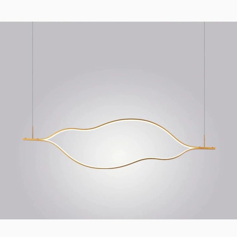 MIRODEMI® Küssnacht | Gold Wave Chandelier for Dining Room