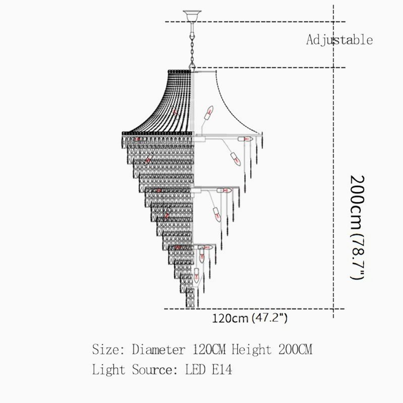 La Croix-sur-Roudoule | Duplex Spiral Crystal Stairway Chandelier from Mirodemi for Home Decor