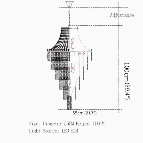 La Croix-sur-Roudoule | Duplex Spiral Crystal Stairway Chandelier from Mirodemi for Foyer 