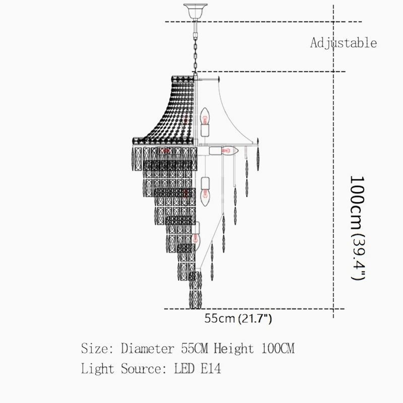 La Croix-sur-Roudoule | Duplex Spiral Crystal Stairway Chandelier from Mirodemi for Foyer