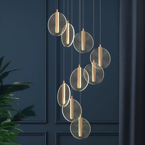 MIRODEMI La Gaude Elegant Gold Circles Magic Chandelier 12 heads