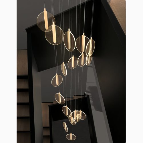 MIRODEMI La Gaude Elegant Gold Circles Magic Chandelier 18 heads