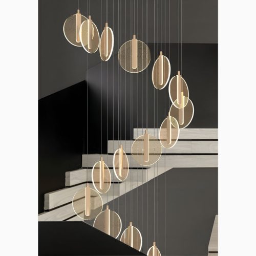 MIRODEMI La Gaude Elegant Gold Circles Magic Chandelier 36 heads