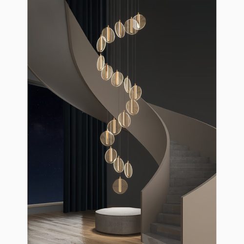 MIRODEMI La Gaude Elegant Gold Circles Magic Chandelier