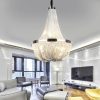 MIRODEMI® La Louvière | Silver Chain Chandelier for Dining Room