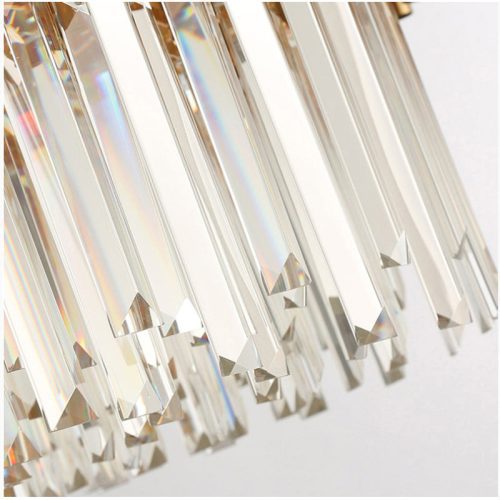 MIRODEMI La Neuveville Drum Gold Crystal Chandelier for Living Room Details