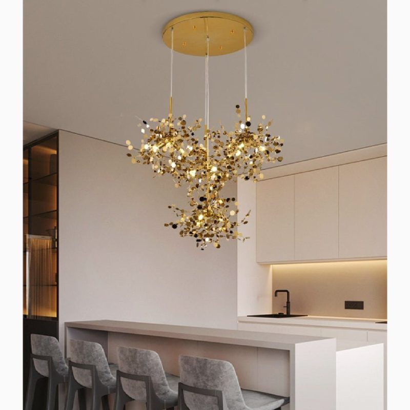 MIRODEMI La Venturi Modern Style Stainless Steel Gold LED Chandelier for Living Room