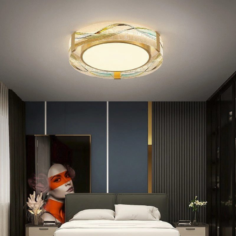 MIRODEMI® Langenthal | Round LED Сopper Ceiling Lamp