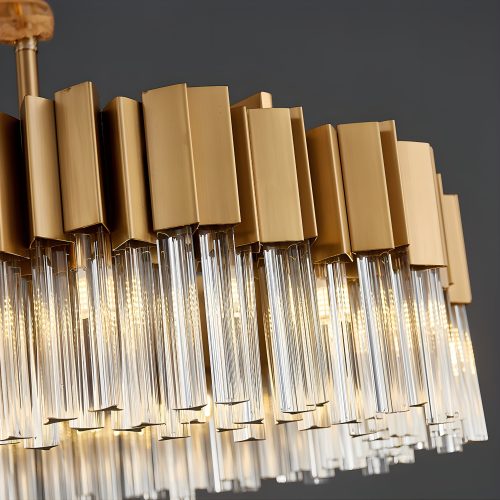 MIRODEMI Les Ferres Modern Gold Crystal Rectangle Chandelier