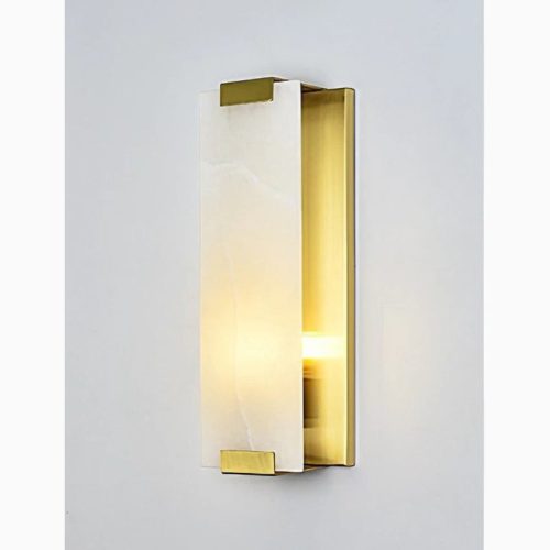 MIRODEMI Luxury Copper Marble Gold LED Wall Lamp for Living Room Bedroom