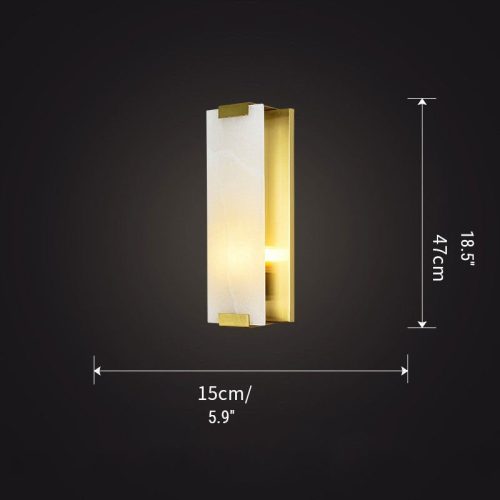 MIRODEMI Luxury Copper Marble Gold LED Wall Lamp for Living Room Bedroom Hall Details