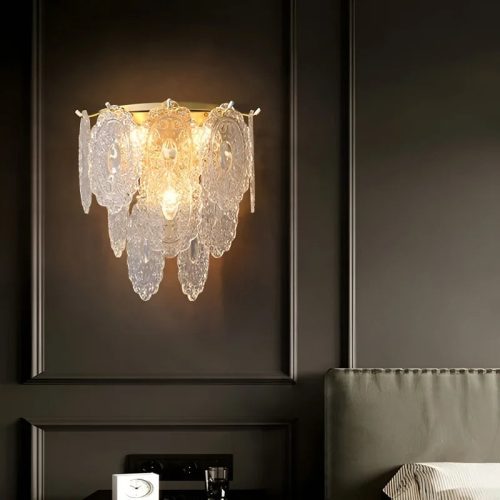 MIRODEMI Luxury Glass Wall Lamp in French Style Living Room Hall Home