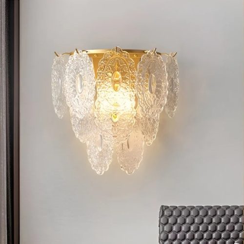 MIRODEMI Luxury Glass Wall Lamp in French Style for Living Room Bedroom Hall