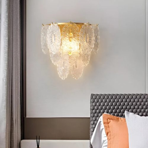 MIRODEMI Luxury Glass Wall Lamp in French Style for Living Room Bedroom Hall Home