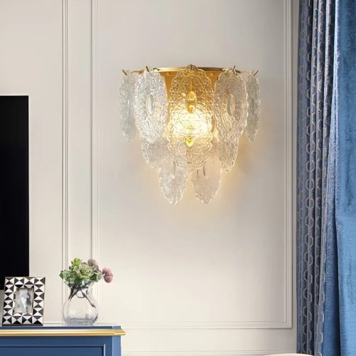 MIRODEMI Luxury Glass Wall Lamp in French Style for Room Bedroom Hall Home