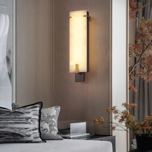 MIRODEMI Luxury Marble Wall Lamp in Antique Style for Living Room Bedroom