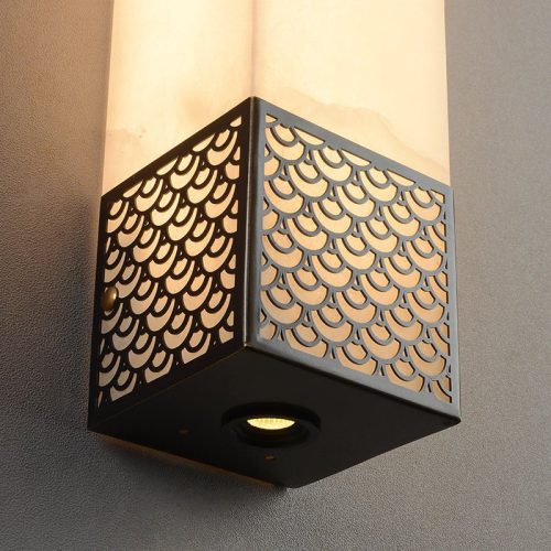 MIRODEMI Luxury Marble Wall Lamp in Traditional Chinese Style for Living Room Bedroom