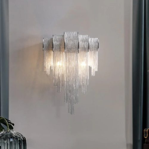 MIRODEMI Luxury Tassel Wall Chain Lamp in Italian Style for Living Room Bedroom Home Hall