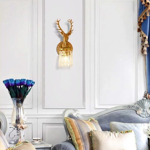 MIRODEMI Luxury Wall Lamp in the Shape of a Deer for Living Room Bedroom