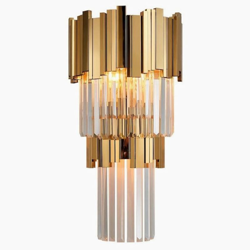 MIRODEMI Marie stunning golden crystal wall sconce for bedroom