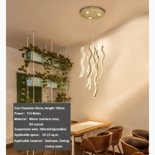 MIRODEMI Menaggio Luxury LED Chandelier for Perfect Living Room