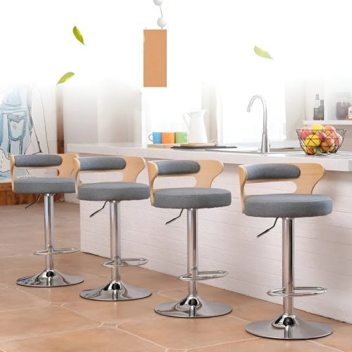 MIRODEMI Metal Leg High Rotating Lifting Bar Stool Made of Leather for Living Room Dining Room Kitchen Island Bar Home Hotel