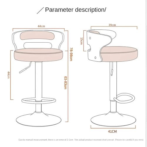 MIRODEMI Metal Leg High Rotating Lifting Bar Stool Made of Leather for Living Room Dining Room Kitchen Island Bar Restaurant Home Hotel Details Parameters