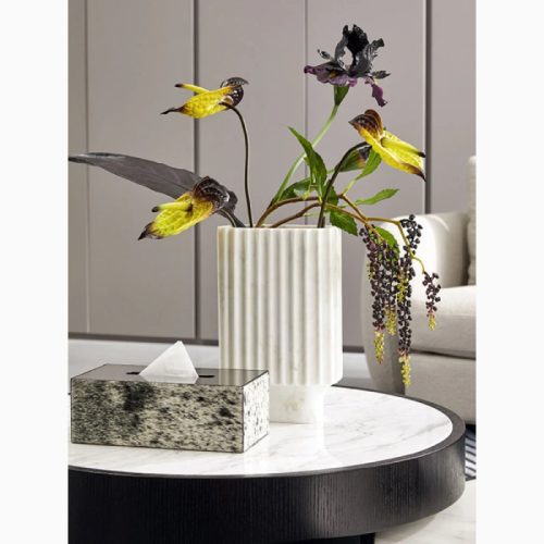 MIRODEMI Minimalist Modern Marble Flower Vase For Living Room Dining Room Bedroom Kitchen Island Home