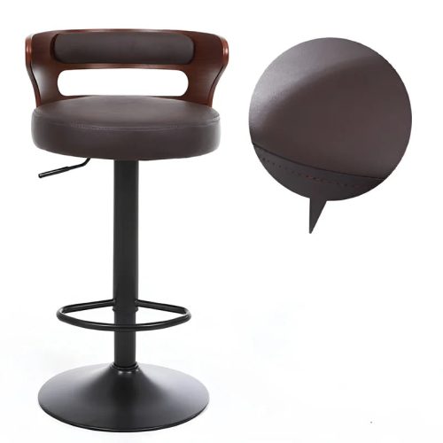 MIRODEMI® Minimalistic Black Leg Leather Bar Chair image | luxury furniture | bar chairs