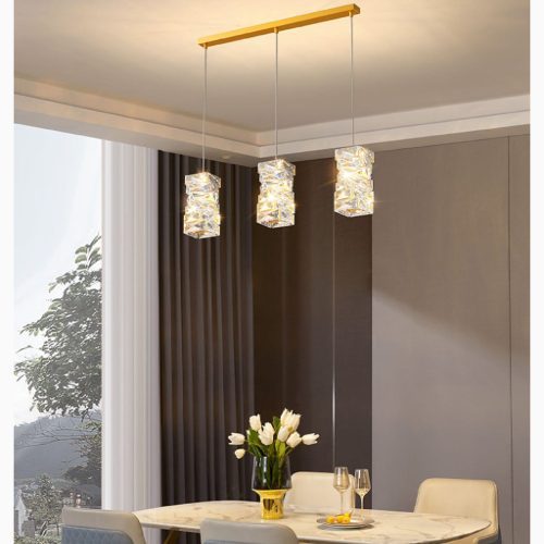 MIRODEMI Mioglia Gold Crystal Pendant Light Luxury LED Chandelier