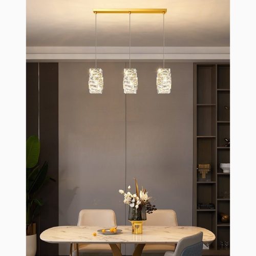 MIRODEMI Mioglia Gold Crystal Pendant Light Luxury LED Lamp for Living Room