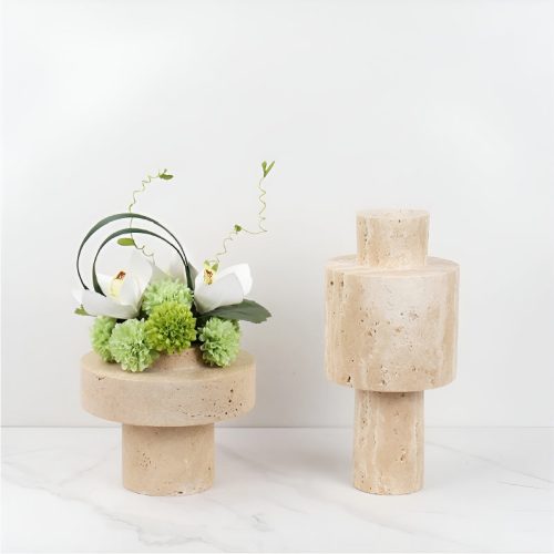 MIRODEMI Modern Creative Travertine Vase For Living Room Dining Room Bedroom Kitchen Island Lobby