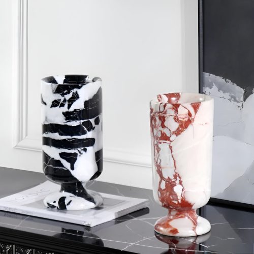 MIRODEMI Modern Marble Luxury Flower Vase For Living Room Dining Room Kitchen Island Lobby Bar Home