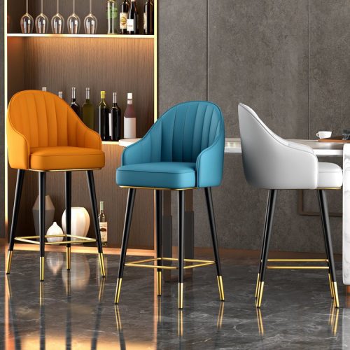 MIRODEMI Modern Rotating High Bar Chair with Backrest for Living Room Restaurants luxury furniture bar stools