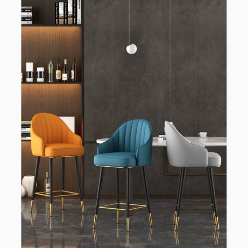 MIRODEMI Modern Rotating High Bar Chair with Backrest for Living Room Restaurants luxury furniture stools